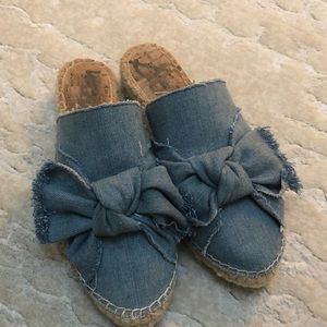 Sam Edelman tie denim slip ons